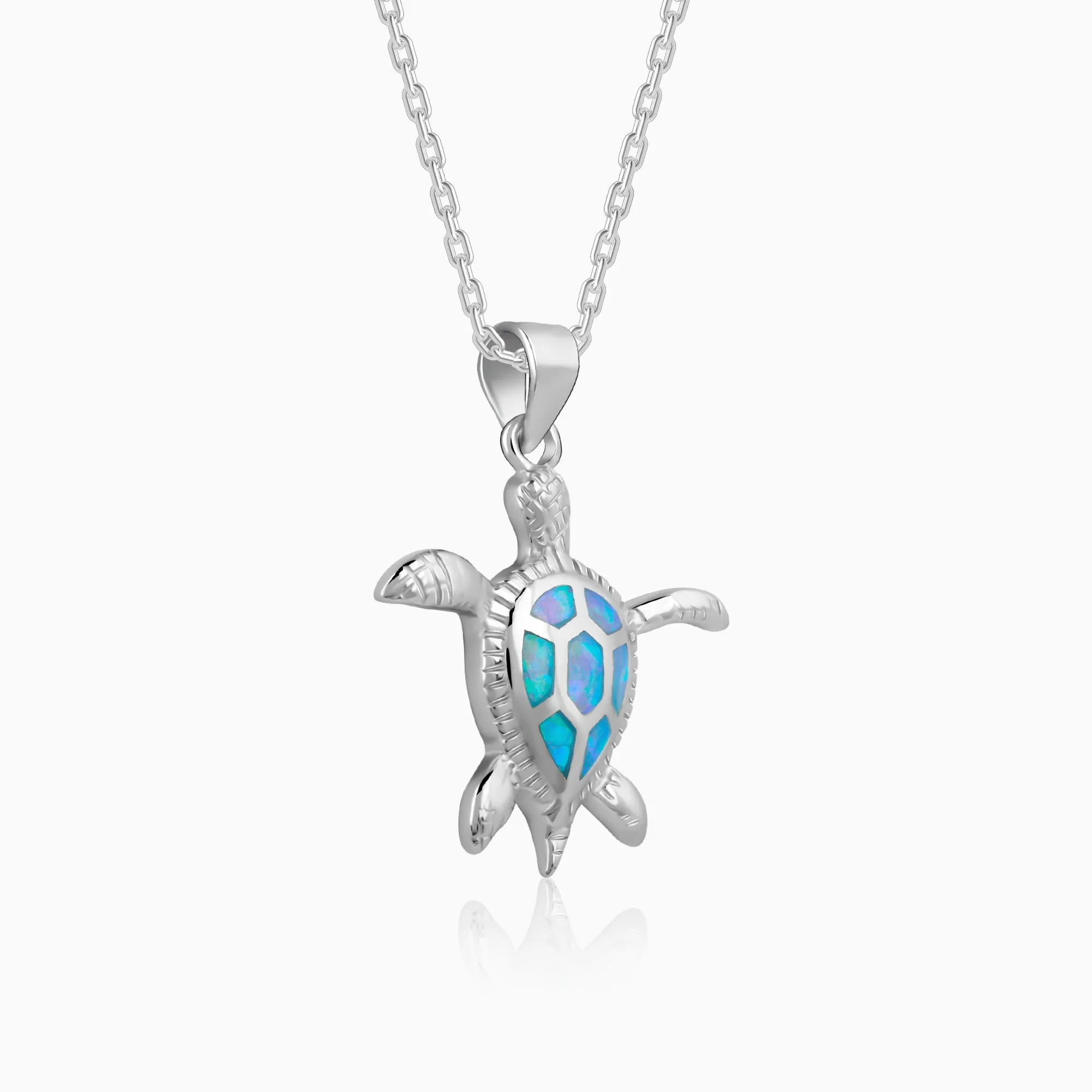 Silver Cute Turtle Pendant With Link Chain Giva