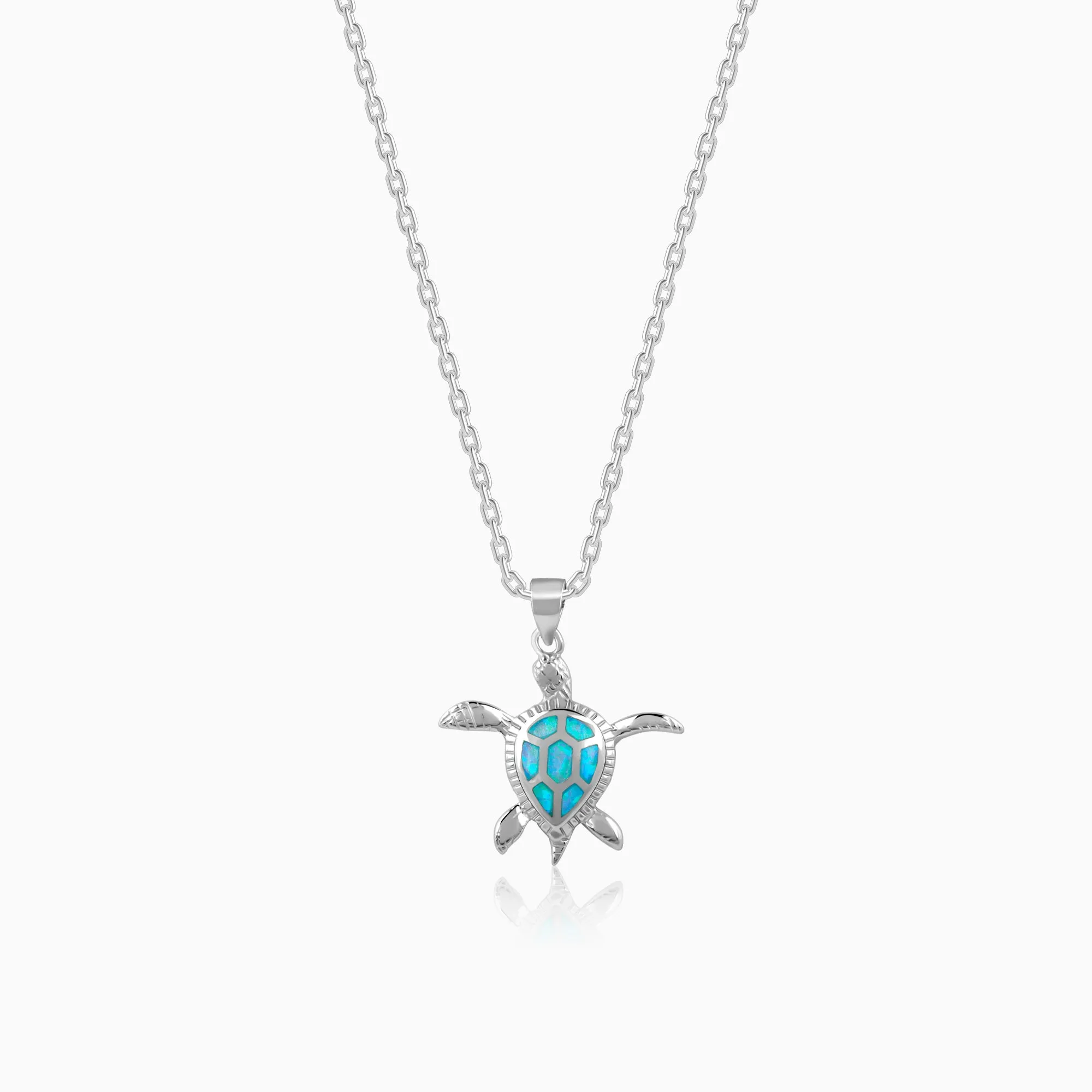 Silver Cute Turtle Pendant With Link Chain Giva