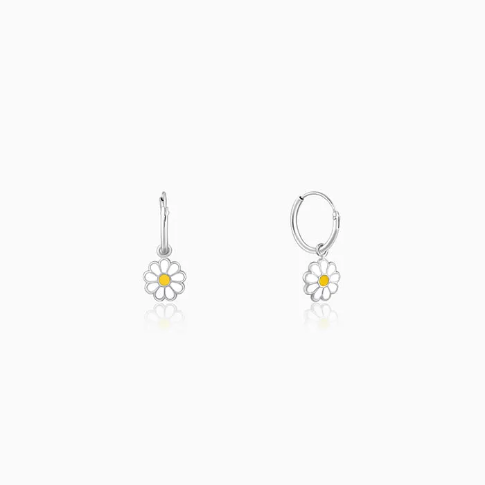 Silver Daisy Kids Hoop Earrings (4-12 yrs) Giva