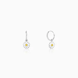 Silver Daisy Kids Hoop Earrings (4-12 yrs) Giva