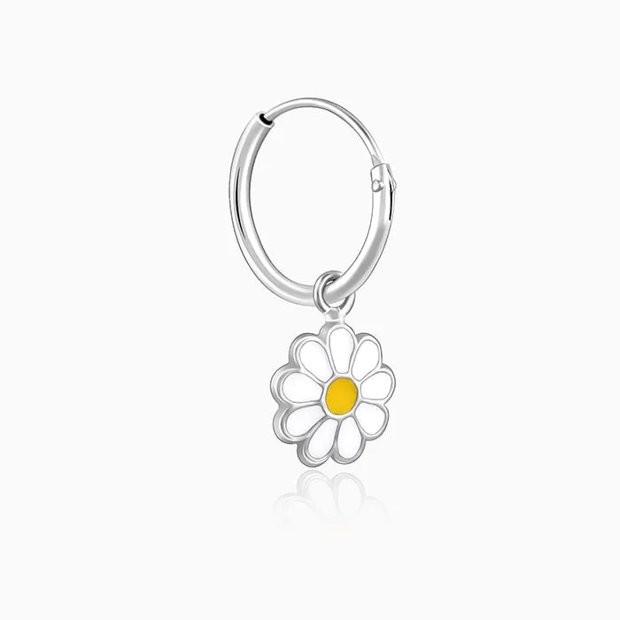 Silver Daisy Kids Hoop Earrings (4-12 yrs) Giva