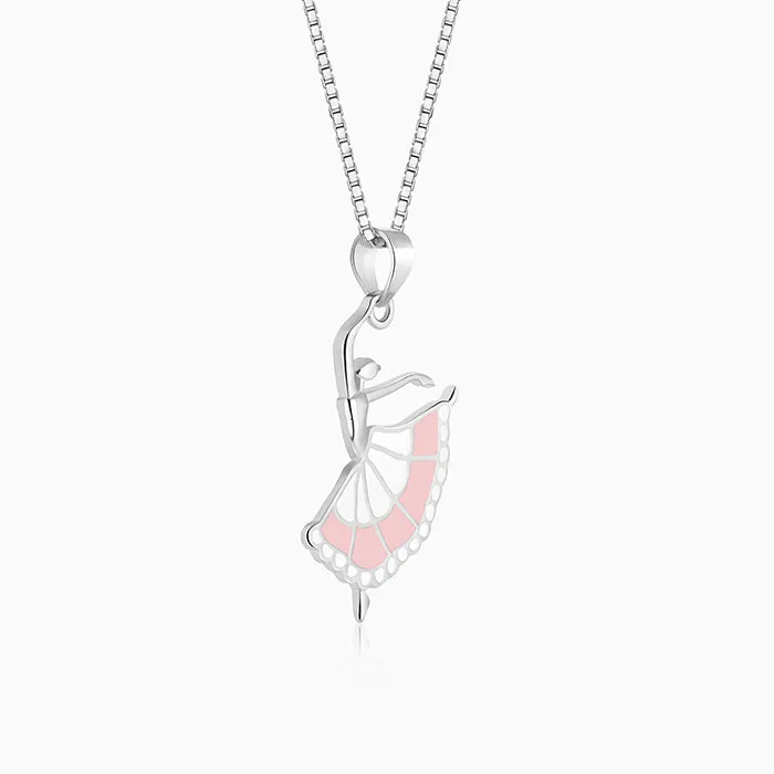 Silver Dancing Ballerina Pendant with Box Chain Giva