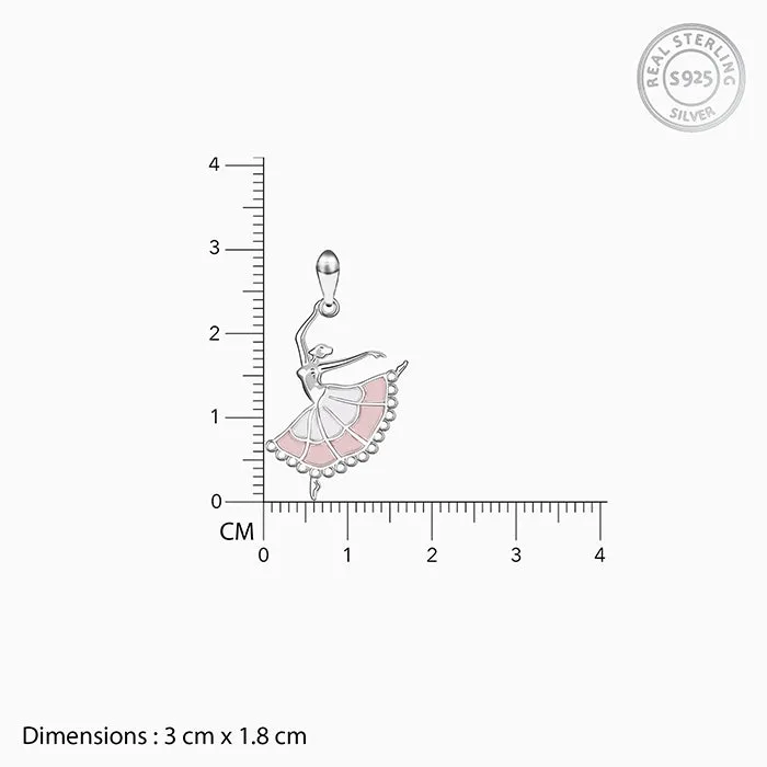 Silver Dancing Ballerina Pendant with Box Chain Giva