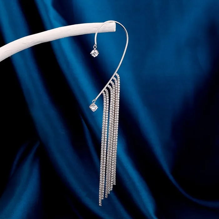 Silver Dazzling Dangler Ear Cuff Giva