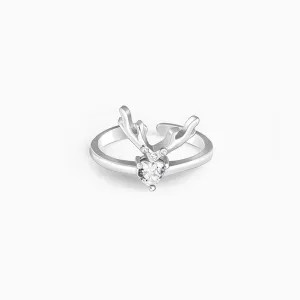 Silver Deer Heart Ring Giva