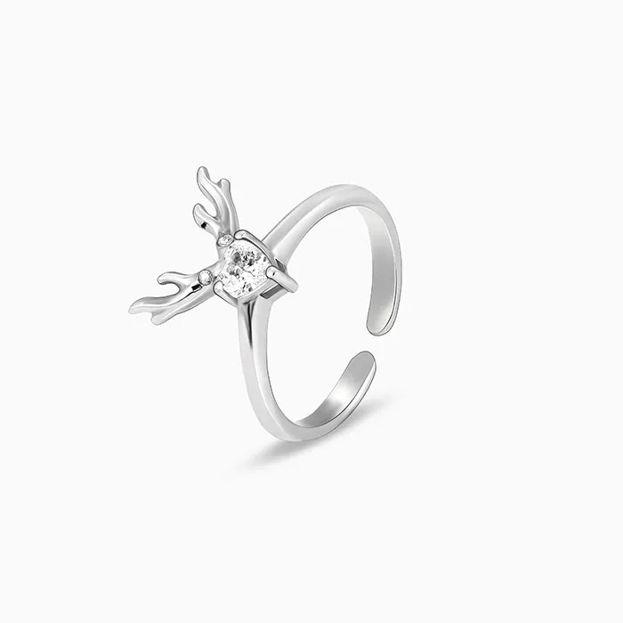 Silver Deer Heart Ring Giva