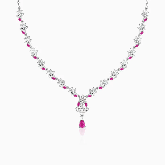 Silver Dewy Blossoms Necklace Giva