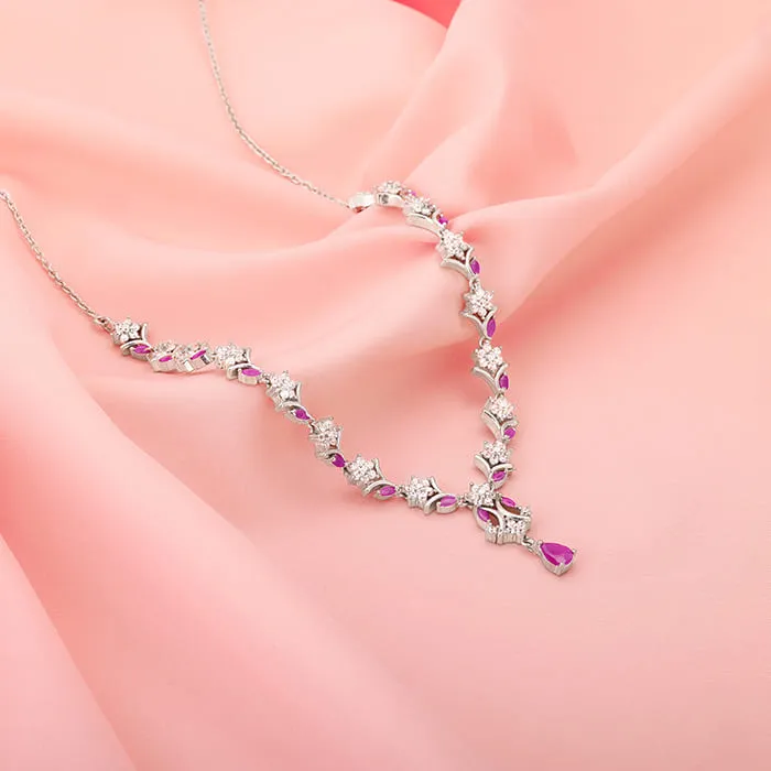 Silver Dewy Blossoms Necklace Giva