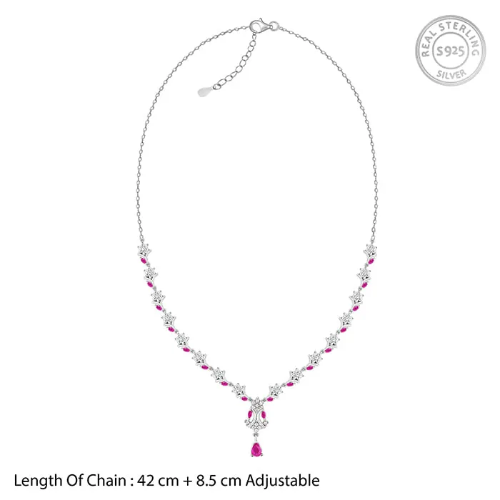Silver Dewy Blossoms Necklace Giva