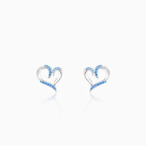 Silver Dewy Heart Studs Giva