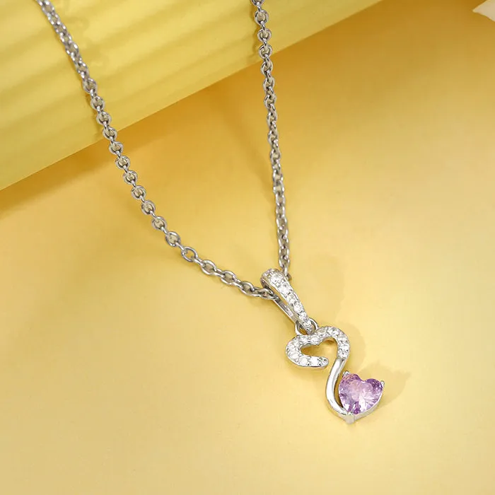 Silver Double Heart Infinity Pendant With Link Chain Giva