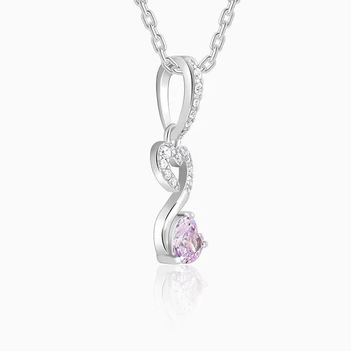 Silver Double Heart Infinity Pendant With Link Chain Giva