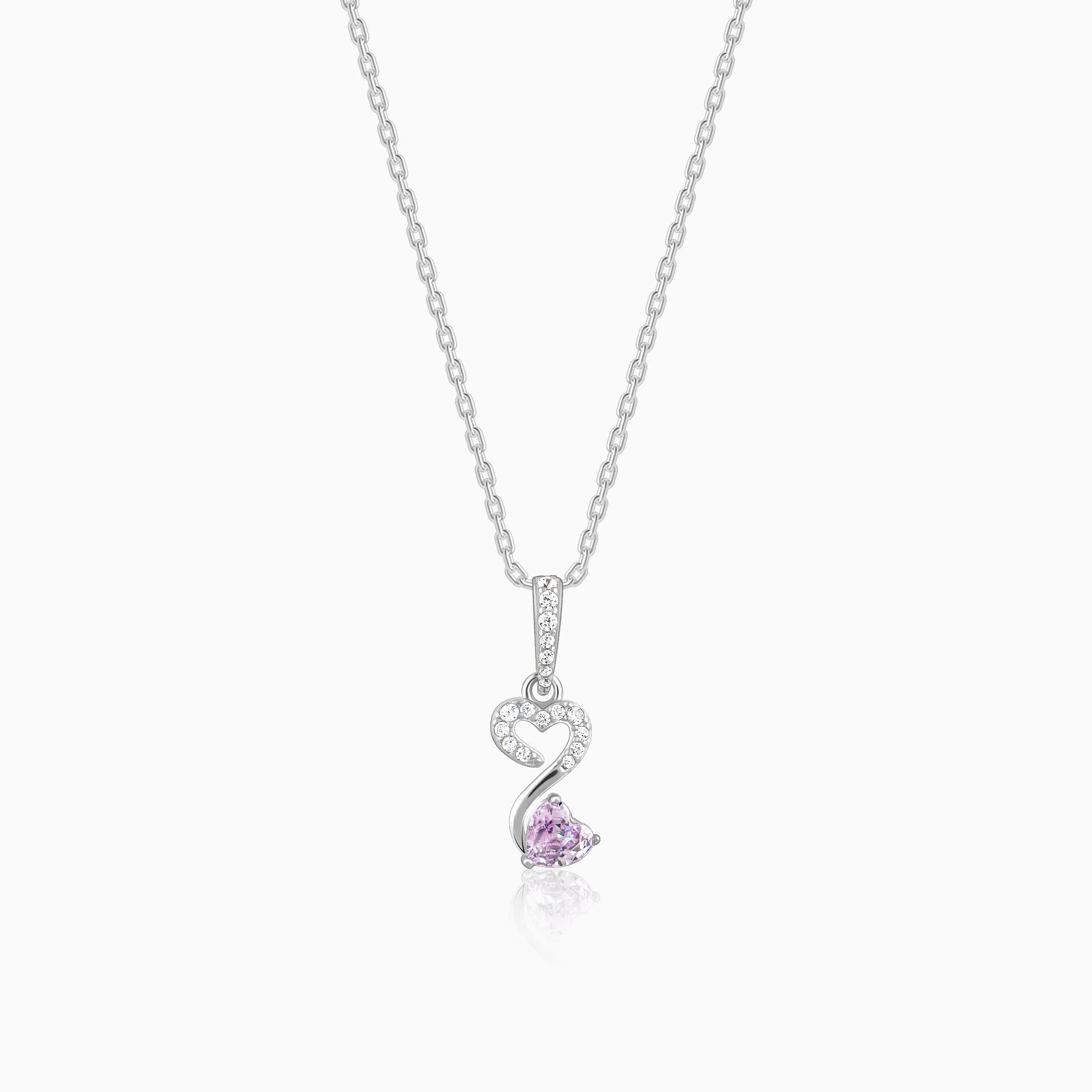 Silver Double Heart Infinity Pendant With Link Chain Giva