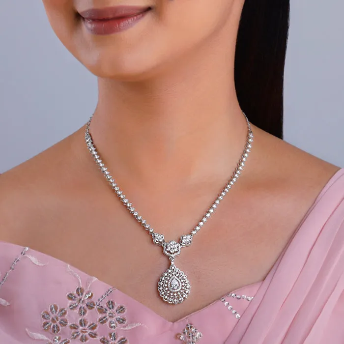 Silver Dreamy Dahlia Necklace Giva