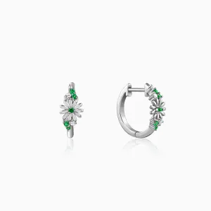 Silver Dreamy Flower Hoop Earrings Giva
