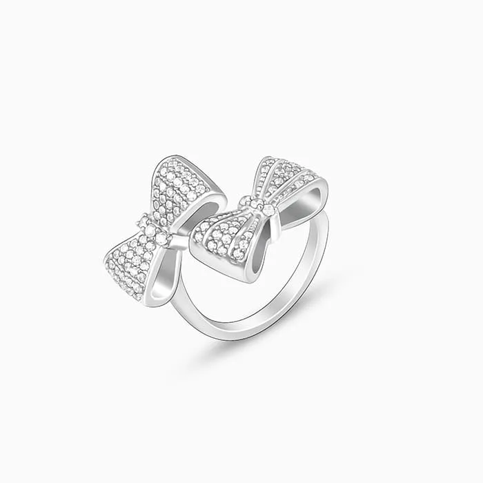Silver Dual Bow Ring Giva