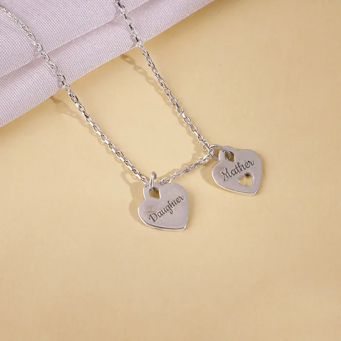 Silver Dual Heart Name Personalised Necklace Giva