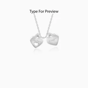 Silver Dual Heart Name Personalised Necklace Giva