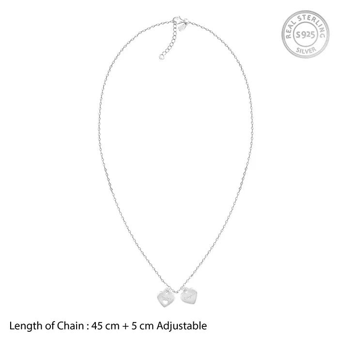 Silver Dual Heart Name Personalised Necklace Giva