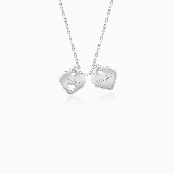 Silver Dual Heart Name Personalised Necklace Giva