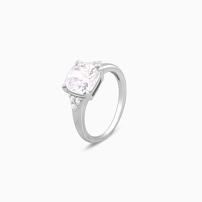 Silver Eccentric Square Ring Giva