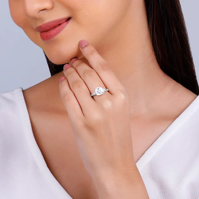 Silver Eccentric Square Ring Giva