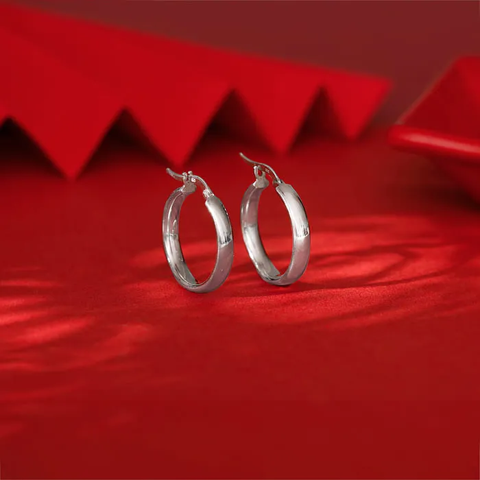 Silver Elegant Round Hoop Earring Giva