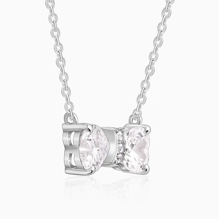 Silver Eloquent Bow Necklace Giva