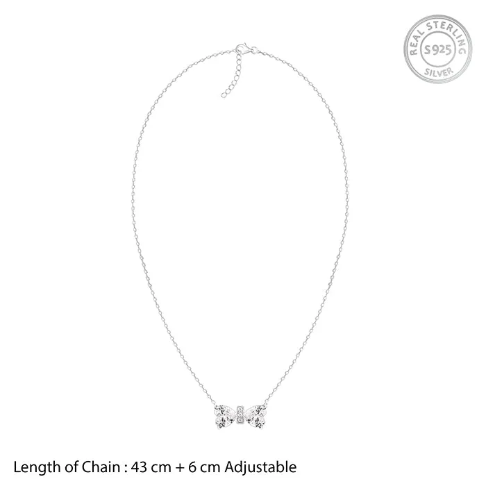 Silver Eloquent Bow Necklace Giva