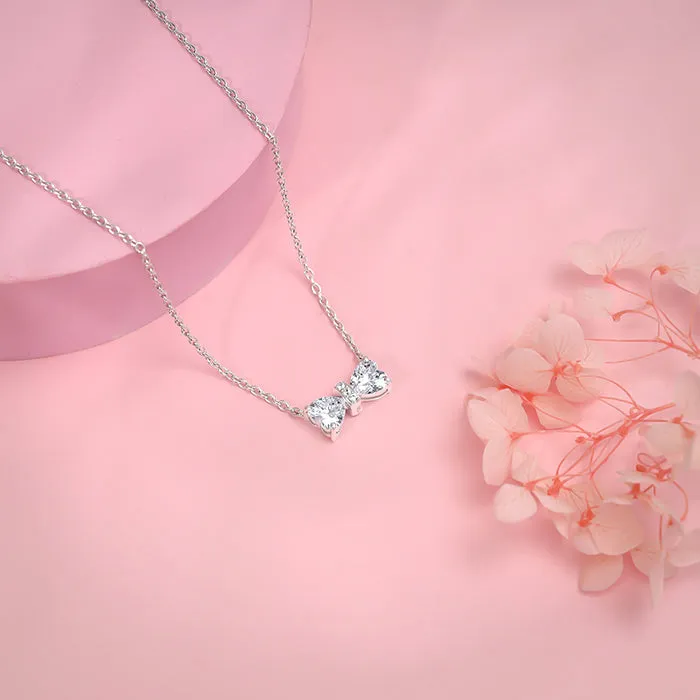 Silver Eloquent Bow Necklace Giva