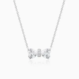 Silver Eloquent Bow Necklace Giva
