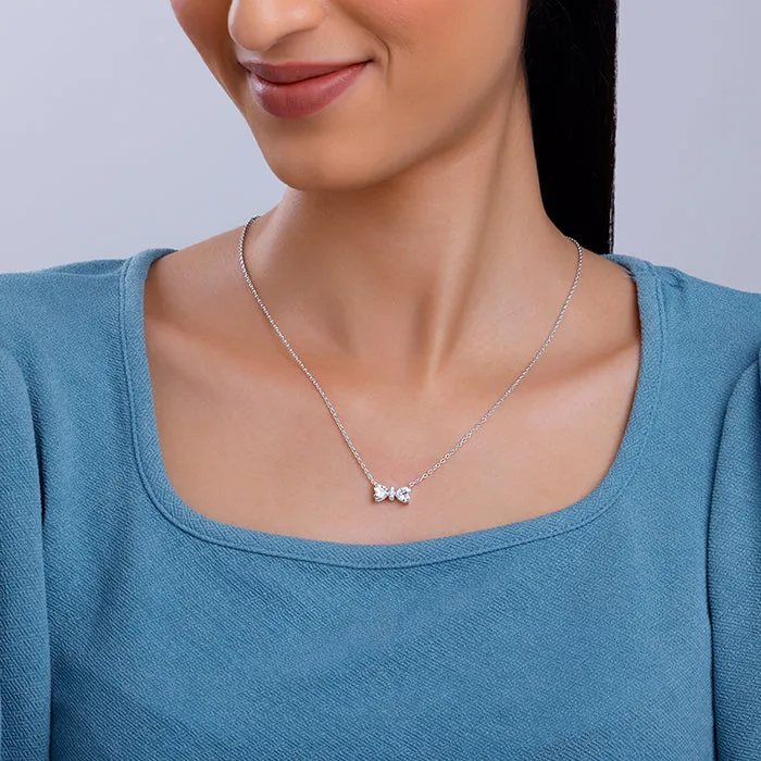 Silver Eloquent Bow Necklace Giva