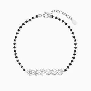 Silver Embellished Mangalsutra Bracelet Giva