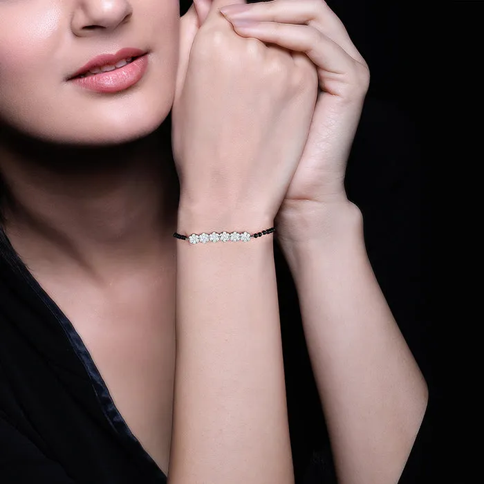 Silver Embellished Mangalsutra Bracelet Giva