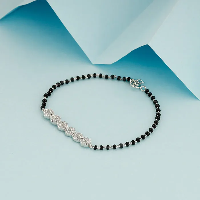 Silver Embellished Mangalsutra Bracelet Giva