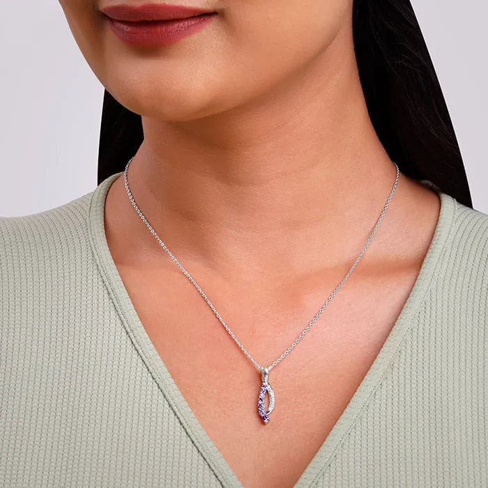 Silver Ethereal Flow Pendant with Link Chain Giva