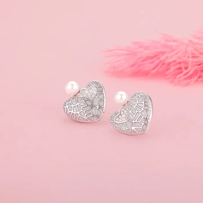 Silver Ethereal Heart Earrings Giva