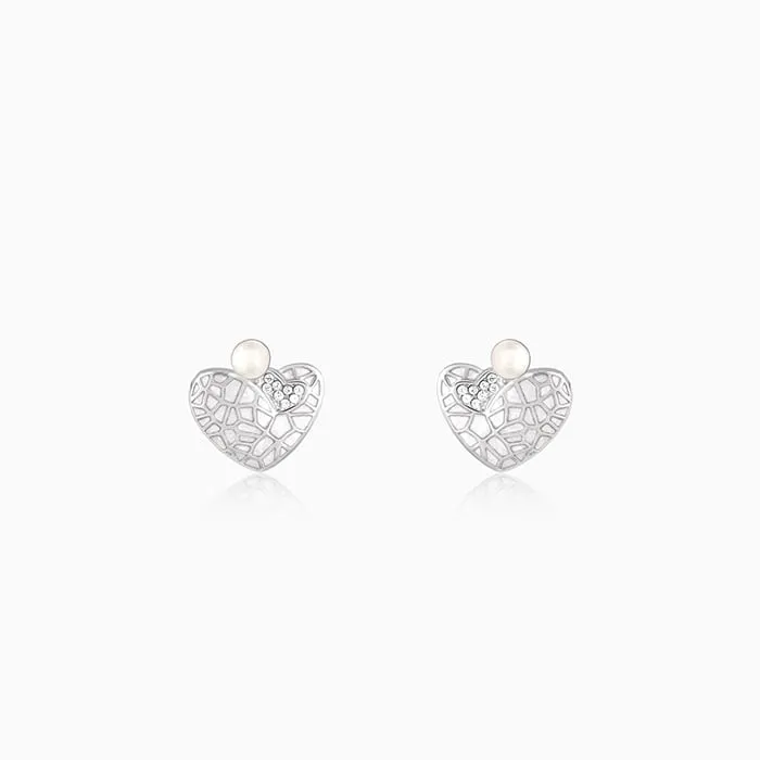Silver Ethereal Heart Earrings Giva