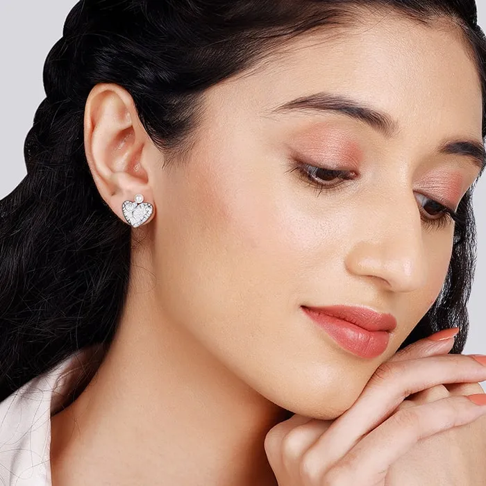 Silver Ethereal Heart Earrings Giva