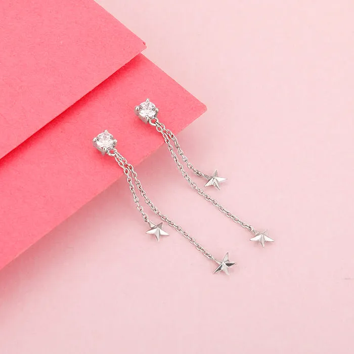 Silver Falling Star Earrings Giva