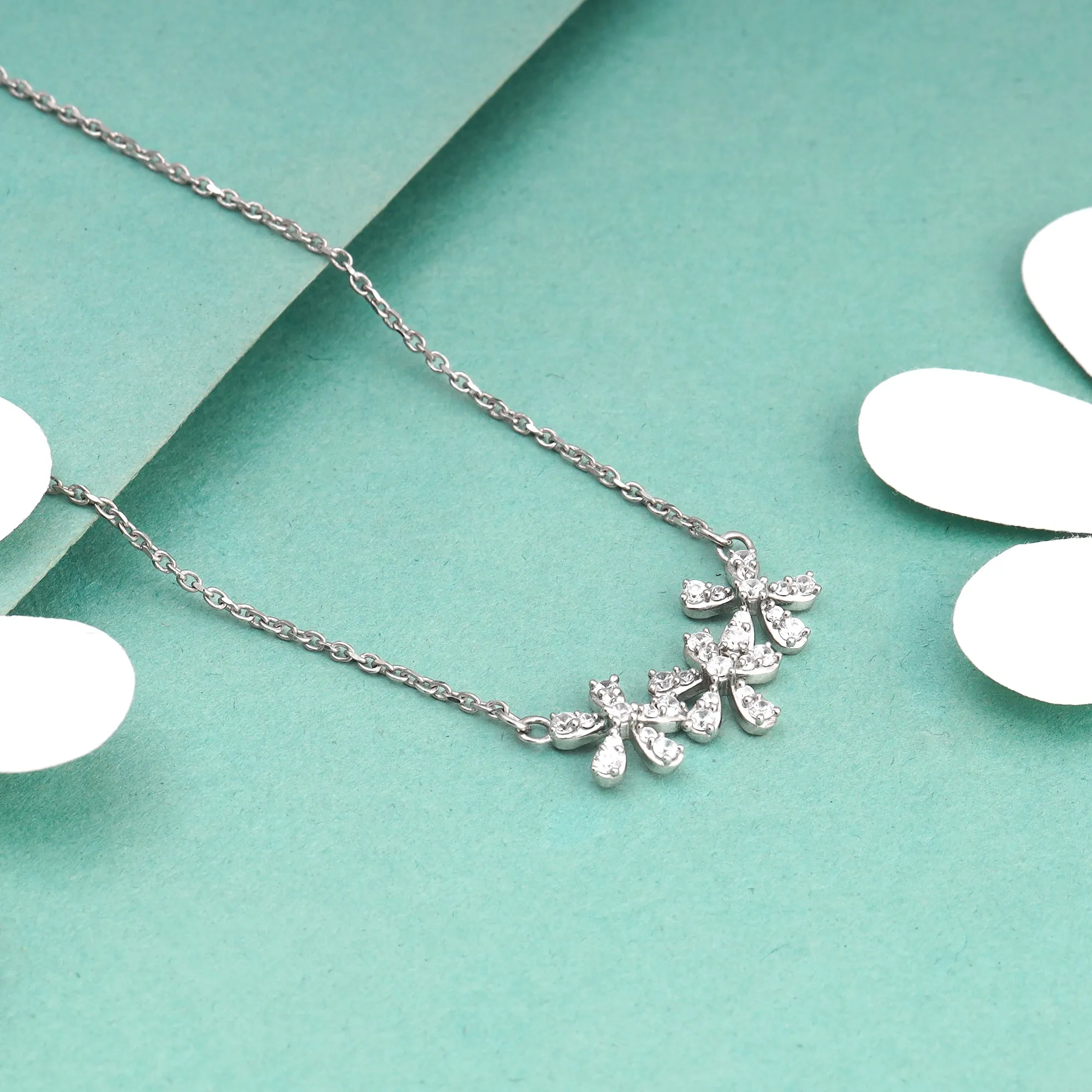 Silver Floral Enchantment Necklace Giva