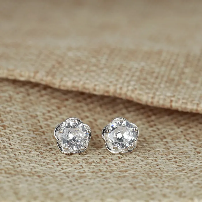 Silver Floral Magic Studs Giva