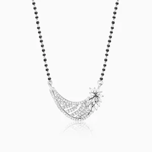 Silver Floral Mangalsutra Giva