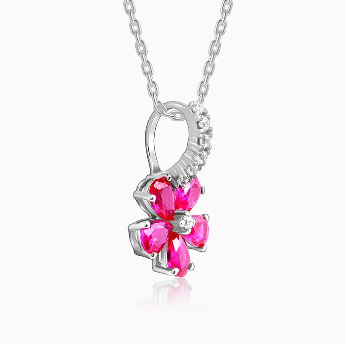 Silver Floral Perfect Pendant With Link Chain Giva