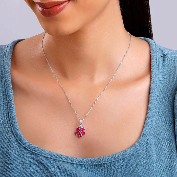 Silver Floral Perfect Pendant With Link Chain Giva