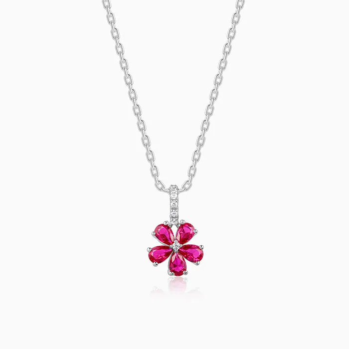 Silver Floral Perfect Pendant With Link Chain Giva