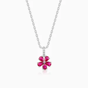 Silver Floral Perfect Pendant With Link Chain Giva