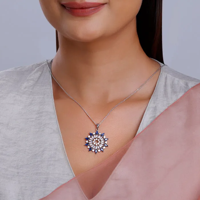 Silver Flourishing Pendant With Link Chain Giva