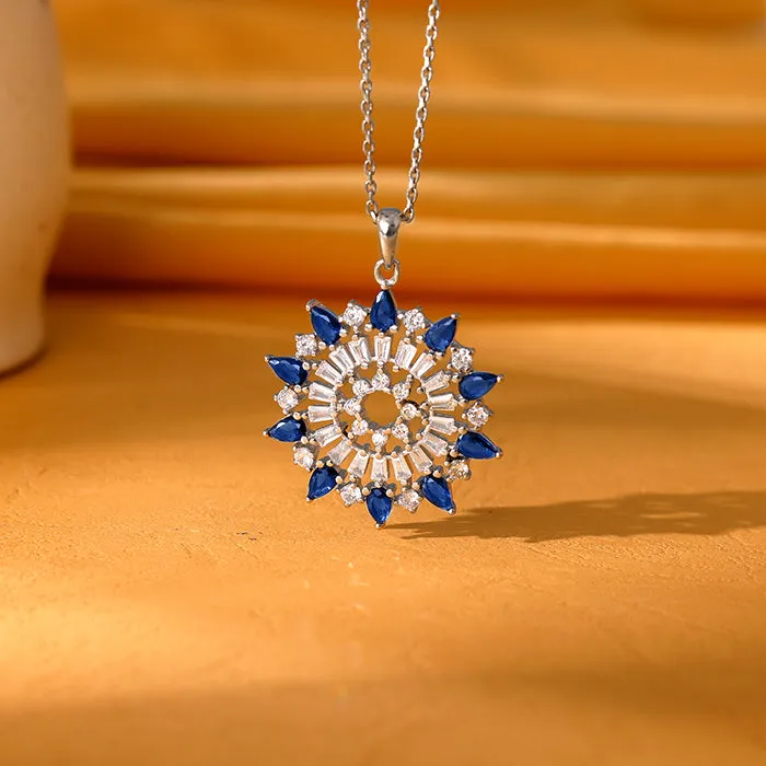 Silver Flourishing Pendant With Link Chain Giva