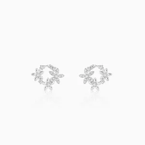 Silver Flower Wreath Stud Earrings Giva